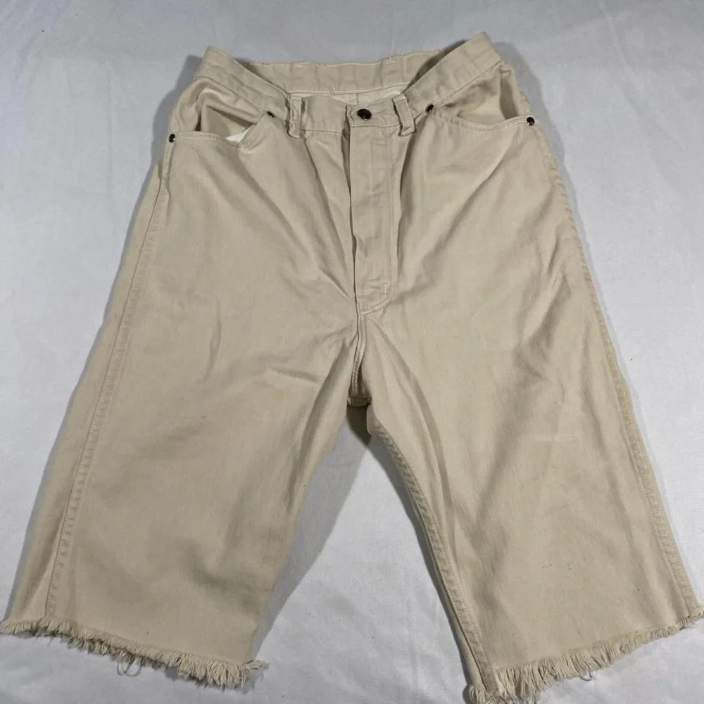 Women’s 28” Waist Vintage Wrangler‎ Bermuda Cropped Denim Shorts – Khaki - Picture 2 of 7